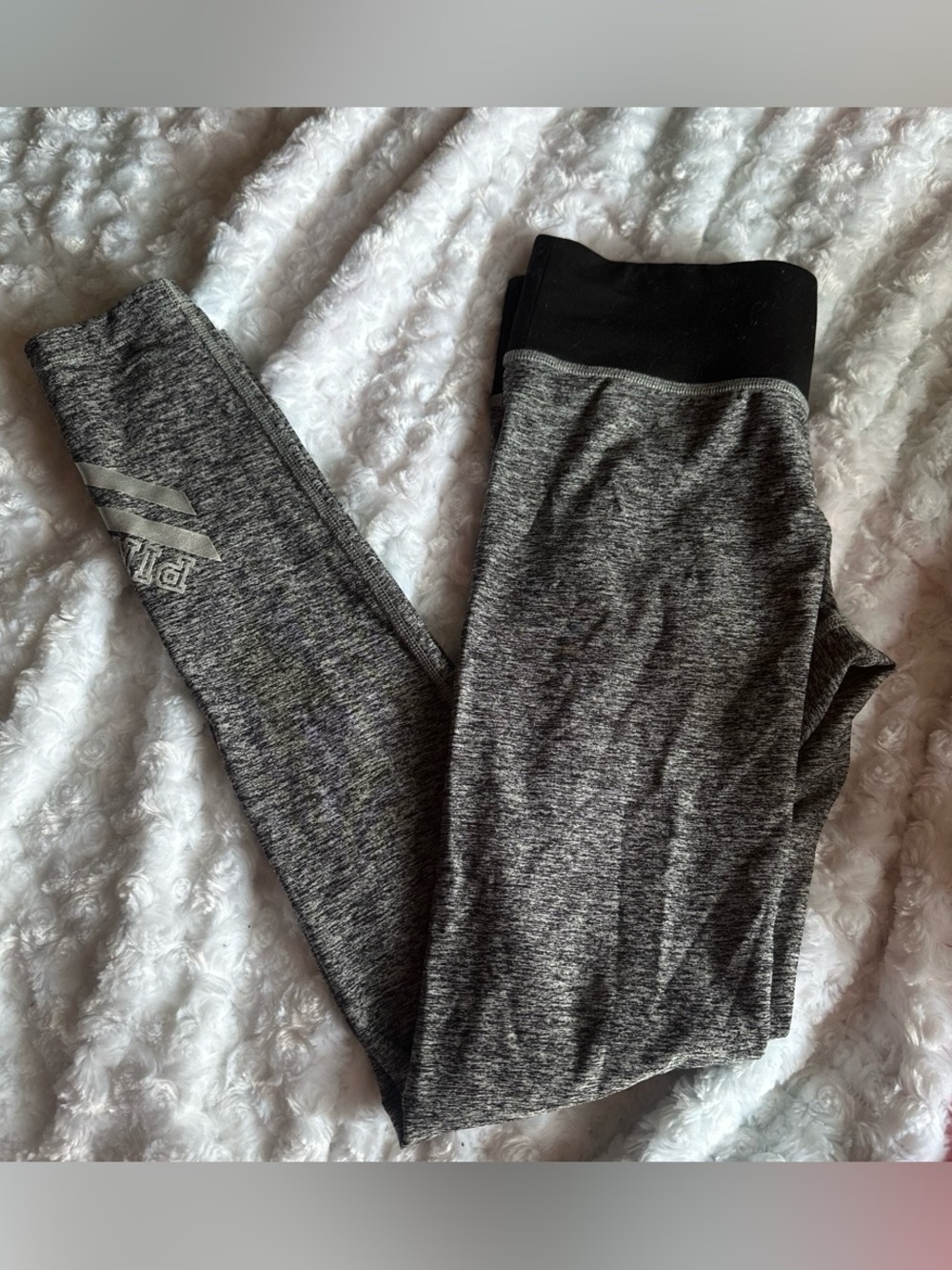 Victoria's Secret Gray Heather Leggings with Black Waistband